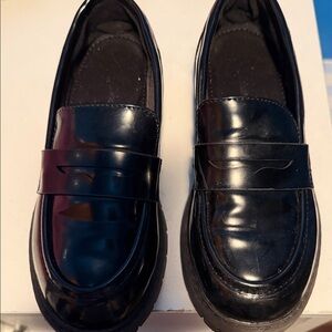 Little girls black school shoes